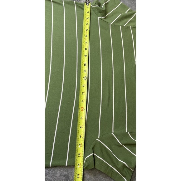 Style & Co Women's XL Feeder Green Striped Cotton T Shirt Top NWT - Picture 8 of 9